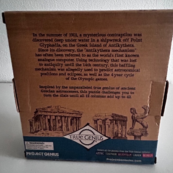 True Genius Greek Computer 2 Wooden Brainteaser Puzzle Expedited New W Tag - Picture 2 of 8
